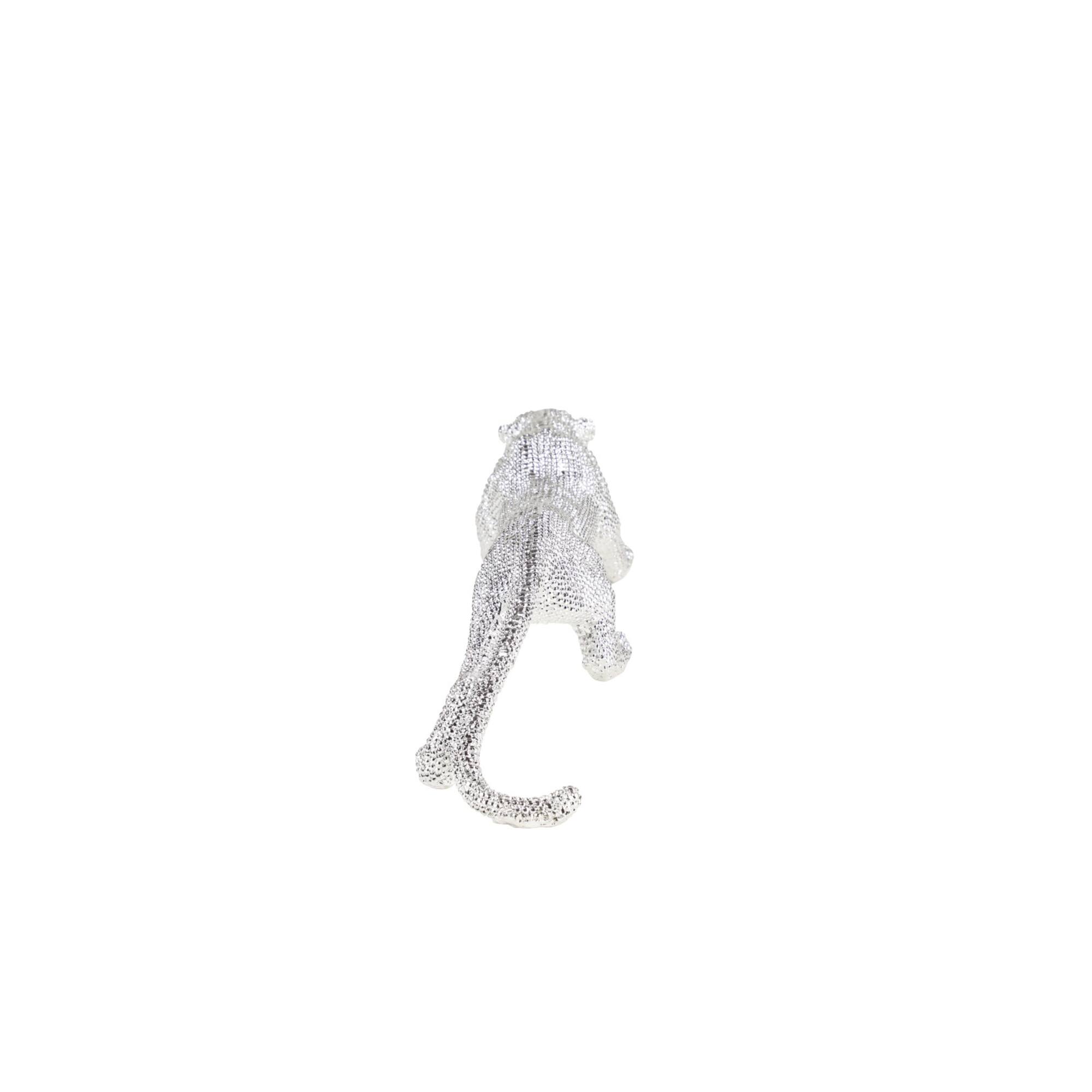 23" Silver Glam Leopard Sculpture
